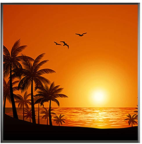 motivX-Ideenwerkstatt Magnettafel Quadrat incl. 100 STK. GRATIS Notizzettel - Motiv - Sonnenuntergang am Meer