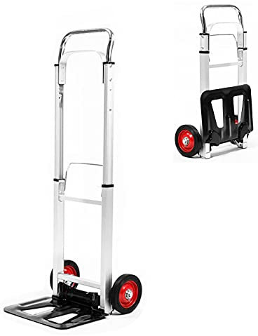 CARRELLO INDUSTRIALE PIEGHEVOLE IN ALLUMINIO CON PNEUMATICI ANTIFORATURA E CAPACITÀ DI CARICO DI 90KG