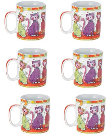 Teemando® - Set di 6 tazze Jumbo, in porcellana, 0,75 l, 6 tazze