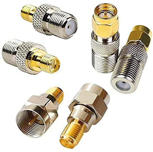 Greluma 2 Sets x 3 Stück F-Typ auf SMA Stecker Buchse Adapter Koaxial Buchse