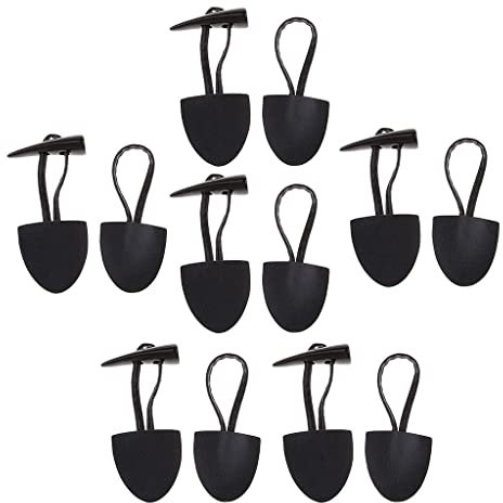 Tubayia Leder Horn Knebelknöpfe Mode Graben Mantel Trench Duffle Coat Jackenverschlüsse 6 Paar (Schwarz)
