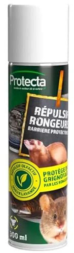 Protecta® Spray repellente per topi, topi e martore 300 ml, olio essenziale barriera anti-roditori, protezione efficace per cavi, tubi, tubi flessibili, ideale per auto, garage, soffitte e giardini