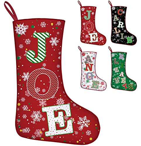 Skartam Weihnachtsstrümpfe, personalisierter Name, 4 Farboptionen, 43 cm, individuelle Weihnachtsstrümpfe mit Namen für Kamin und Kaminsims, Geschenke für Weihnachtsdekoration, Urlaub, Familie