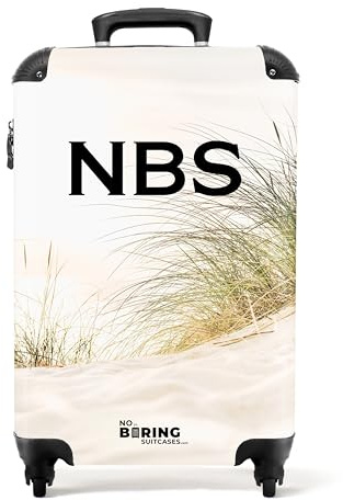 NoBoringSuitcases.com® Koffer personalisiert, Koffer Handgepäck - Handgepäck Koffer 55x40x20cm, Kleiner Koffer mit Rollen - Kabinentrolley - Dünen - Leicht - Koffer mit Namen Initialen