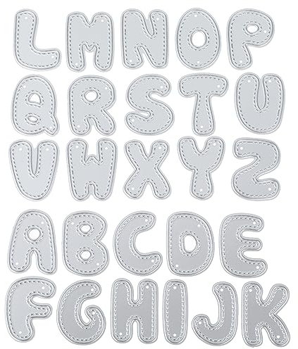 Amaxiu 26 Pcs Alphabet Cutting Dies, Metal Letters Stencil Die Cuts Embossing Template Card Making Supplies for Scrapbook Cards Album DIY Crafts Halloween Christmas Decor(Uppercase Letter)