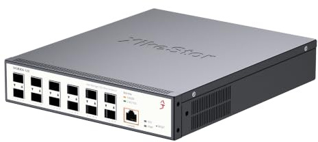 XikeStor 12-port 10G SFP+ L3 Smart Managed Switch, 12 x 10G SFP+ platser | 10G glasfiberswitchstöd Static Routing & BGP4, VLAN/LACP/QoS, Web/CLI Management, för Enterprise Core/Access Layer