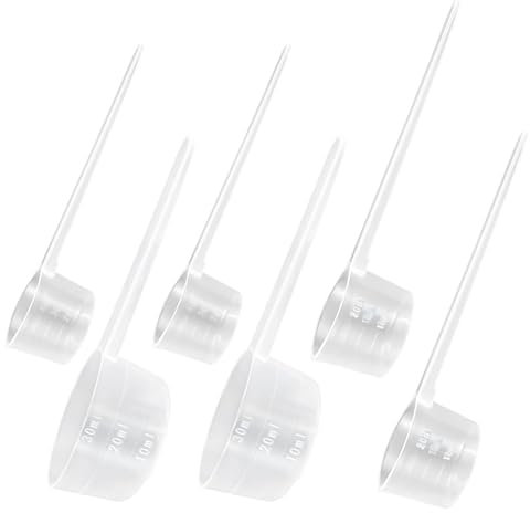 Lot de 6 cuillères doseuses transparentes pour protéines de café, poudre de protéine, doseur avec graduation 5 g, 10 g, 15 g, balance pour la cuisine