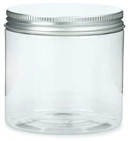 SHOBI Contenitori Alimentari in Polietilene con Coperchio in Alluminio, Barattoli in Plastica Ricaricabili Ermetici per Alimenti con Tappi a Vite (12, 250 ml)
