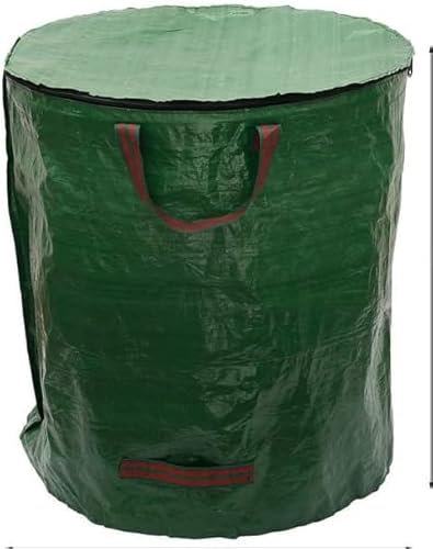 Gartenabfallsack mit Deckel, 72 Gallonen, robust, wiederverwendbar, Gartenlaubsack, Müllbeutel for Hausgarten, Rasen und Gartenabfälle, 4 Griffe/577