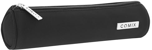 COMIX - Astuccio Mini Tombolino, Leggero e Compatto, Facile da Trasportare e Riporre nello Zaino o nella Borsa, Ideale per Scuola, Università e Lavoro, con Pratica Chiusura a Zip, 22x5x4 cm, Nero
