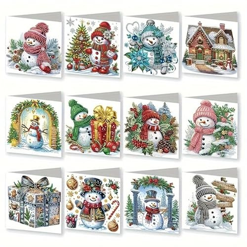 Syntego Diamantmalerei Grußkarten Set - DIY Karten Bausatz für Erwachsene & Kinder - Inklusive Diamantstickerei & Diamanten Malen - Kreative Geschenkideen - Einfache Anwendung & Farbenfrohes Design