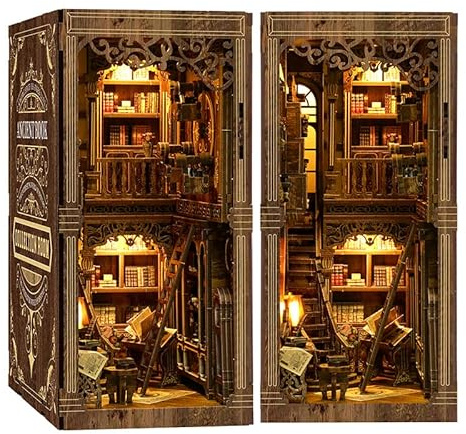 Bibliothèque de maison de poupée, puzzle 3D pour adultes, kit de maison miniature d'engraissement, 3D, décoration intérieure, parfait