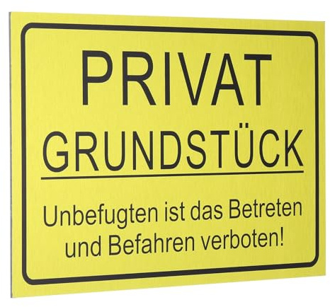 QUARKZMAN Privatgrundstück Schilder 30 x 20 cm Betreten Verboten Schild Aluminium PVC Verbundplatte Warnschild Rostfrei Hinweisschilder für Außenbereich Privatweg Durchgang