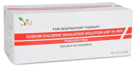 VED Hypertone Inhalationssalzlösung, 3% Natriumchlorid (NaCl), 50 x 4,0 ml Einzeldosisfläschchen für Erwachsene und Kinder