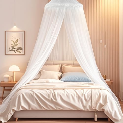 Moskitonetz Bett für Doppelbett Einzelbett, 0,6m x 2,5m x 10,5m Mückennetz Bett, Hochwertiges XXL Reise betthimmel, Feinmaschiges Betthimmel Insektenschutz für Zuhause und Indoor Outdoor