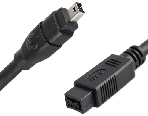 Cuxnoo FireWire Cable 9 Pin to 4 Pin, 6ft IEEE 1394 iLink Cable for Sony DV Handycam, Camcorder, Camera, Printer, Hard Drive and More IEEE 1394 Enabled Devices