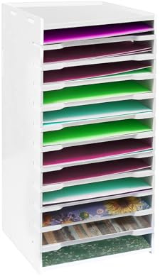 Scrapbook-Papierorganizer,12-Ebenen Aktenordner-Aufbewahrungsmappe,15x15cm | Aktenordner-Aufbewahrungsmappe Schreibtisch-Scrapbooking-Papierrack,Geeignet für Heimbüro, Scrapbooking-Aufbewahrung