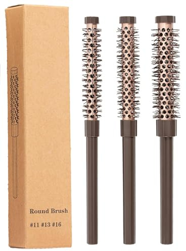 3 Stück Rundbürste Klein Set, Rundbürste zum Föhnen, Mini Rundbürsten – Perfekt für schnelles Styling, Volumen und sanfte Pflege von kurzem bis mittellangem Haar, geeignet für Damen und Herren