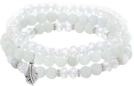 GoPaw Perlenarmband Stretch Damen Armband, Kristall Stretch Damen Armband Mehrschichtiges Boho Armbander für Frauen Geburtstagsgeschenk