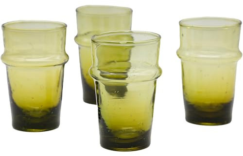 Juego de 4 vasos de té y capuchino, color marrón