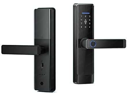 Cerradura Inteligente, Cerradura de puerta inteligente Tuya APP huella digital dígito inteligencia eléctrica 5 método de desbloqueo soporte 8 idiomas voz,Construida Para Durar(22x240 5050)