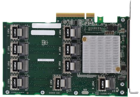 ZASCHMOY Effiziente SAS -Controller -Karte mit PCIe X8 Schnittstelle und 9 Ports für DL380/388 G9/G10 Unterstützt 24 Festplatten Expansion, Ideal für Server