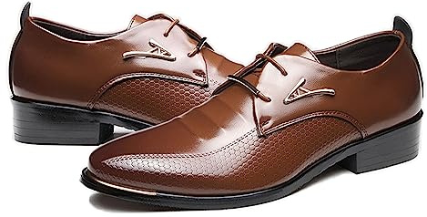 ENWIND Clásico Oxford Zapatos Wingtip Brogues Derbys Zapatos de los Hombres para la Oficina de Trabajo del Partido de la Boda del Uniforme de Noche,Marrón,48 EU