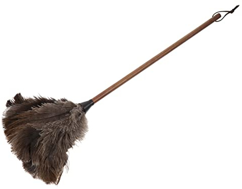 ELAYARD Plumeau à Manche Long de Noyer Mat Noir Duster Souple pour Usage Domestique Poils Naturels Sélectionnés Main Nettoyage Facile
