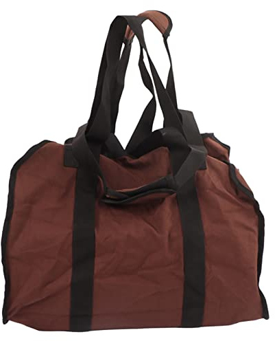 Pilipane Firewood Bag Large Capacity Heavy Duty Wearable Canvas Firewood Carrier for Camping Picnics BBQ Material Canvas Size 47cm x 35cm x 40cm