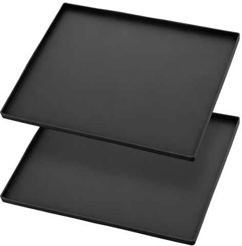 MANCHAP 2 Pack 51 x 40.5 cm Silicone Mat, Large Silicone Coffee Mat for Craft, Kitchen, Worktops, Black