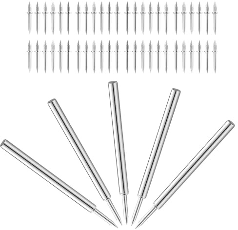 Alipis Clou Double Pointe pour Plinthe en Fer Galvanisé Argenté avec Prise Sécurisée et Résistance la Rouille, Kit 1 Set avec Outil à Manchon pour Projets Décoration Maison DIY