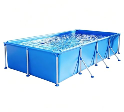 Easnuroz Piscine Tubulaire Rectangulaire À Structure Métallique Piscine Tubulaire De 188 À 394 Cm pour Usage Domestique Piscine Extérieure Pliable pour Pataugeoire/Bassin À Poissons(300 * 207 * 66cm)