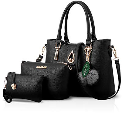 NICOLE&DORIS 3 PCS Tasche Handtasche Schulter Frauen Crossbody Totes Bote Weich PU