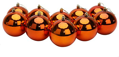 10 extra große Christbaumkugeln in 100 mm Farbe - Christbaumschmuck (Kupfer)