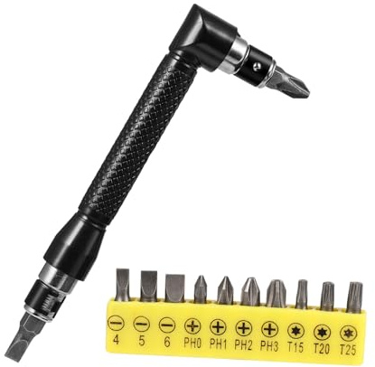 Adaptateur De Tournevis à Angle Droit Mini Tournevis Coudé à Cliquet à Manche D'extension à Molette Bricolage à Douille La Faire Tourner Rochet Poignée
