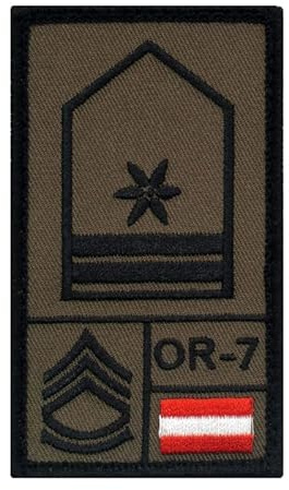 Café Viereck ® Stabswachtmeister Österreich – Bundesheer Rank Patch mit Dienstgrad – Gestickt mit Klett – OR-7 Klett Militär Patch – 9,8 cm x 5,6 cm