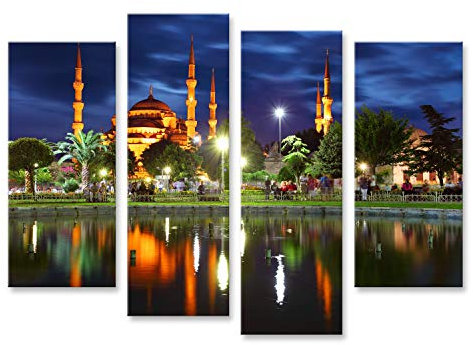 islandburner Bild Bilder auf Leinwand Blaue Moschee - Istanbul Türkei Wandbild Poster Leinwandbild RAJ