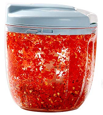 LTLCLZ Multifonctions Mini Hachoir Manuel, Manuel Mixeur Coupe Legumes à Couper Viande, 900Ml Hachoir Manuel Coupe Oignon avec 5 Lames en Acier Inoxydable, Légumes, Fruits,Aliments