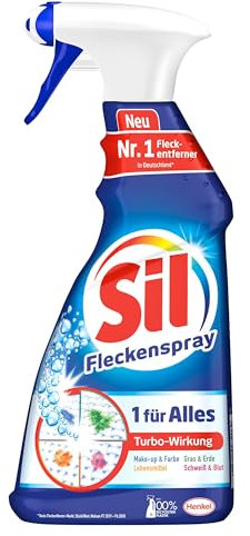 Sil 1 für Alles Fleckenspray, 500 ml, Fleckentferner mit Turbowirkung für alle Fleckenarten, Farben und Temperaturen