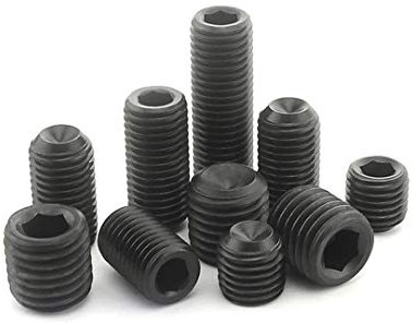 ANSIEDIO Tornillos Allen Negro Cup Point Grub Tornillos de Acero Carbono Tornillos Prisioneros de Cabeza Hexagona - M14×14mm,10 pcs