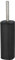 WENKO Brosse WC fermée Alassio, porte brosse WC au design fermé avec brosse WC noire et tête de brosse WC remplaçable de Ø 8,5 cm, Acier, 9,3x39,2x9,3 cm, noir mat