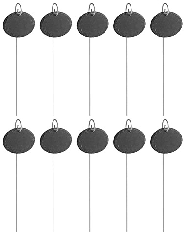 10PCS Edelstahl Pflanzenmarkierungen & Etiketten Schiefer Pflanzenetikett Garten Tags für Pflanzen Stahlpfahl Wetterfeste Tags Garten Kindergarten Marker Ovale Form