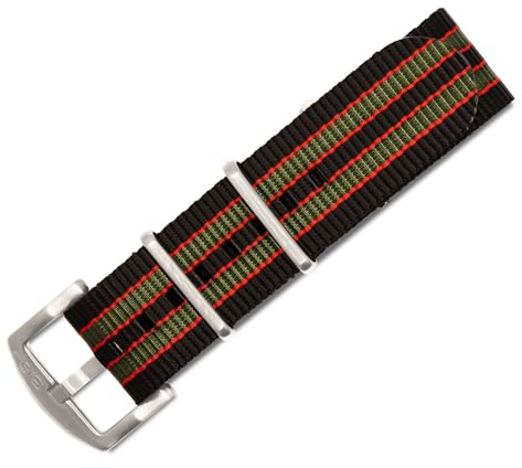 BluShark, Original Collection Uhrenarmband im Militär-Stil, wasserdicht, passend für alle Uhrenmarken, strapazierfähiges Nylon-Uhrenzubehör mit Edelstahl-Schnalle, 18 mm, 20 mm, 22 mm und 24 mm