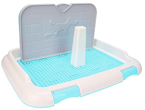 Hundetoilette, Indoor-Hundetöpfchen-Tablett für Hunde, Indoor-Welpentraining, Toilette, Pee-Pads, Indoor-Hundetöpfchen für Wohnung und Terrassentraining(Blau)