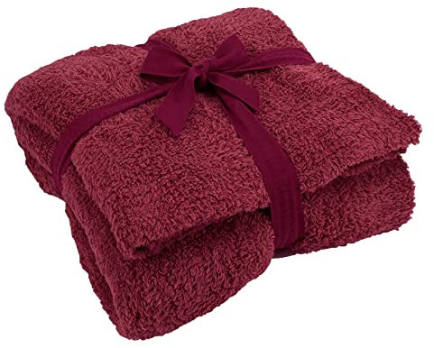 PITRAK Bettwäsche Chenille Fleece Decke Kunst Wolle groß super weich flauschig warm dick gemütlich Überwurf Kuscheldecke für Bett Couch Reisen Camping (Rot, 127x152cm)