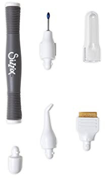 Sizzix Sticky Pick Up & Push Bastelwerkzeug-Set | Modellierwerkzeug perfekt für aufwendiges Papierhandwerk, Kartenherstellung, Modellteile, Diamantkunst, Pailletten und mehr, White/Grey