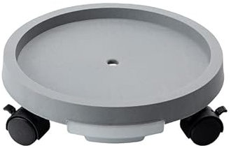 Mkuha Rund Kunststoffe Pflanzenroller Outdoor mit Räder und Wasserspeicherbox, Blumenroller Außenbereich und Innenbereich, Pflanzenroller mit Softrollen für Parkett, Schwerlast,Grau,45cm