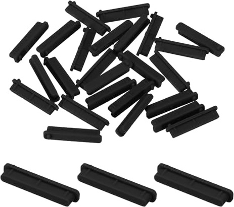 sourcing map 25pcs SD Port Duct Covers Caps Silicone Plugs Protector for Laptop Camera Female SD Plug, Black