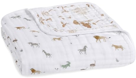 aden + anais Babydecke aus 100% Bio-Baumwollmusselin, Bettwäsche für Neugeborene und Kleinkinder, Kinderzimmerdecke für Jungen und Mädchen, Geschenk zur Babyregistrierung und Babyparty, Safari Dreams