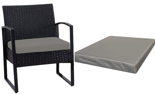Laam linen Waterproof Chair Seat Pads Outdoor Office Garden Patio Chair Cushions Pad multi use for garden chairs 50CM X 50CM X5CM (Gray)